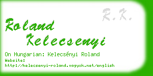 roland kelecsenyi business card